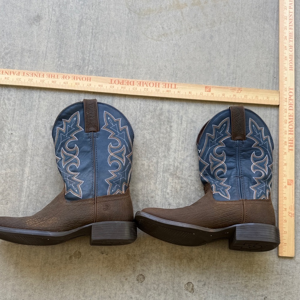 Durango Blue Brown Cowboy Boots like new leather distressed cowboy windward - Picture 2 of 13